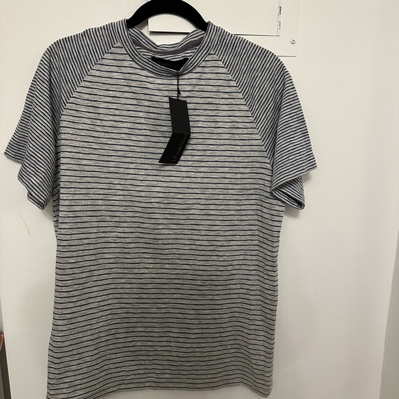 Lands' End Tops - Lands' End Black and Gray Striped Short Sleeve Tee